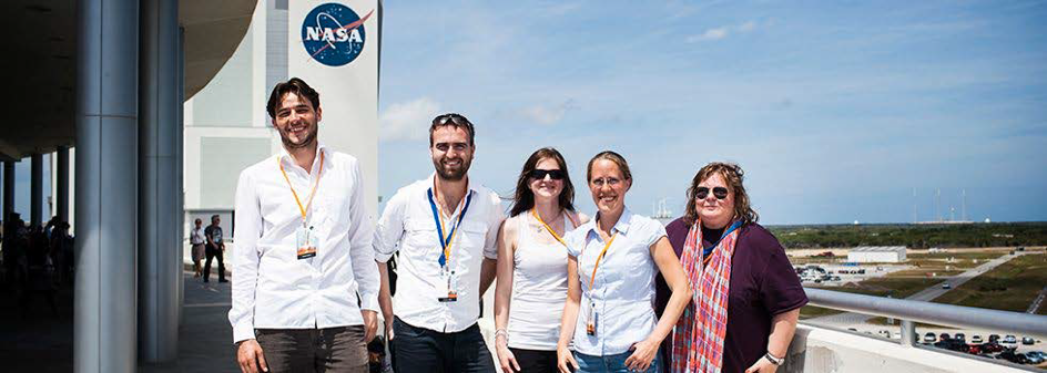 Prof. Dr. Grimm with team at Kennedy Space Center